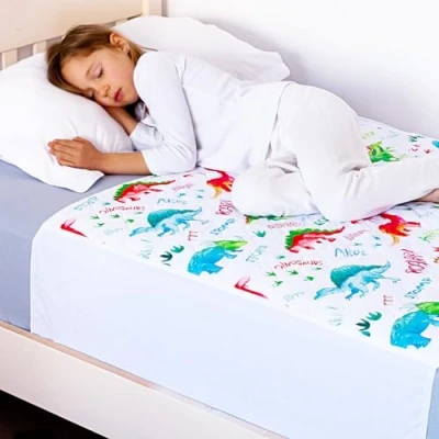 Image of Lynmark® Potty Training Bed Pad with Tucks, Mattress Protector for Waterproof Protection Dinosaur Lifesaver Mattress, Excellent Toilet Easy to Wash &amp; Dry Fits Toddler Single
