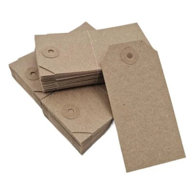 Image of Swift Unstrung Tags Brown Reinforced Card Clothing Parcel Label Gift Swing Tickets Kraft Price Labelling 108mm x 54mm (Pack of 200)