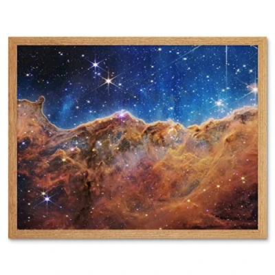 Image of Artery8 NASA James Webb Space Telescope Cosmic Cliffs in the Carina Nebula NGC 3372 NIRCam Image Art Print Framed Poster Wall Decor 12x16 inch