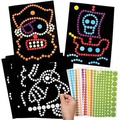 Image of Baker Ross FE267 Pirate Dotty Art Pack of 8, No Mess Crafts for Kids to Decorate and Display Arts Activities