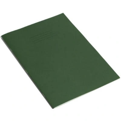 Image of RHINO Stationery Exercise Book A4 80 Page 8mm Lined with Blank Alternative Dark Green Learning Resources School Books Pack of 10