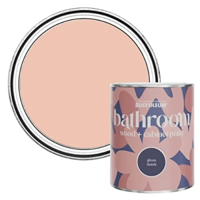 Image of Rust Oleum Pink Moisture Resistant Bathroom Wood and Cabinet Paint in Gloss Finish Coral 750ml