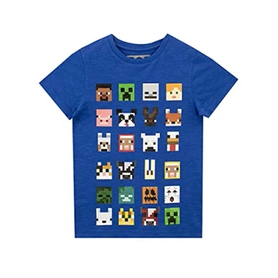 Image of Minecraft Sprites Boy&#039;s T Shirt, Royal Blue, 6 7 Years