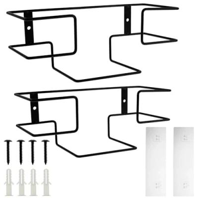 Image of 2 Pack Glove Box Holder Wall Mounted Tissue Iron for Dispenser &amp; Organizer Garage Lab Home Office Kitchen Two Sizes, 27x10.6x10.4cm+26x10x9cm
