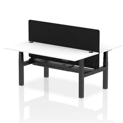 Image of Air B2B 1800x800 Adjustable 2P Bench Desk CP White/Black + Screen