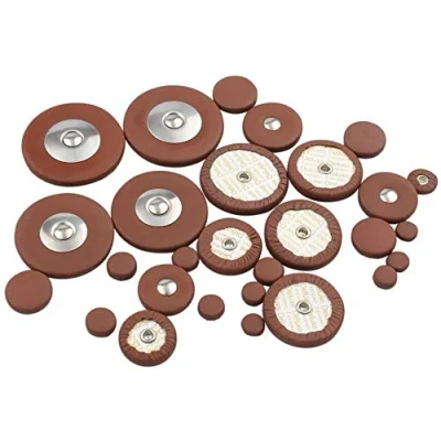 Image of Alnicov 28Pcs Sax Leather Pads Replacement Accessories for Soprano Saxophone Brown