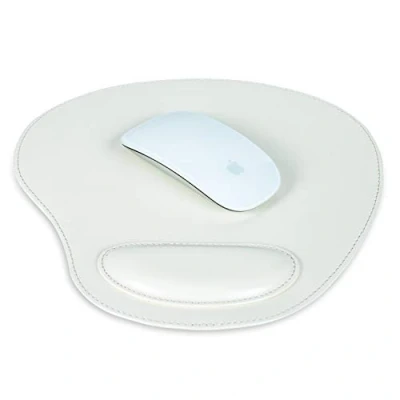 Image of LONDO Leather Oval Mouse Pad with Wrist Rest (White)
