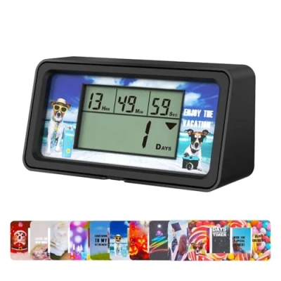Image of YOOREAL 9999 Days Digital Countdown Timer Count Down with 10 paper cards Backlight alerts for Retirement Vacation Wedding Christmas New Baby Classroom Lab Kitchen Cooking (HM200B NEW)