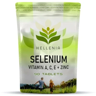 Image of Hellenia Selenium 200ug Vitamins A,C,E + Zinc 90 Tablets Antioxidant Formula