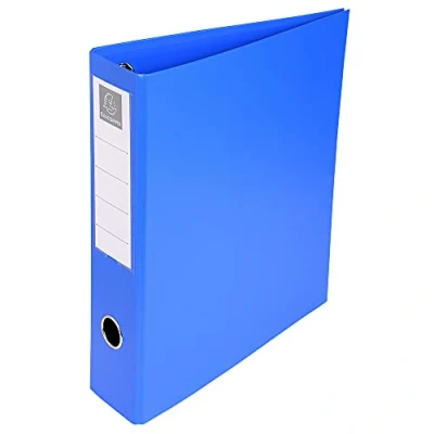Image of Exacompta ref. 51742E 1 rigid PVC binder 4 D rings of 50 mm on the 3rd cover Spine 70 External dimensions: 32 x 29 cm Format to file A4 Maxi Colour: blue