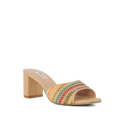 Image of Dune London Womens Ladies Multicolour Block Heel Rainbow Mule Size UK 4