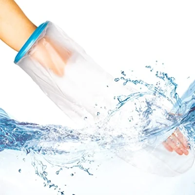 Image of Waterproof Arm Cast Cover for Shower: and Bandage Protector bathing, Plaster Clear Dressing, Reusable Watertight Protection Dry Broken Hand, Arm, Wrists, Elbow