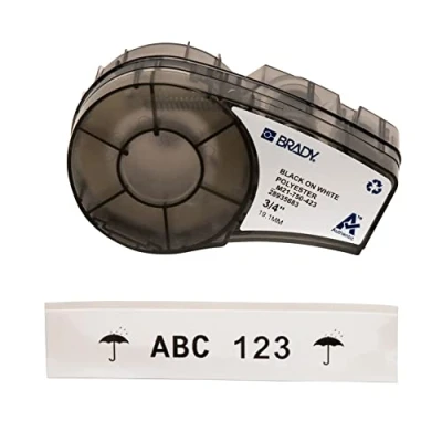 Image of Brady M21 750 423 Tape for Lab Pal, Polyester, 19.05mm x 6.40m Black on White