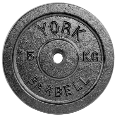 Image of York Fitness 15kg Single Standard Cast Iron Disc