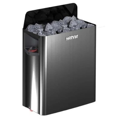 Image of Harvia The Wall Black Steel Sauna Stove with Built In Control Unit 4.5 kW