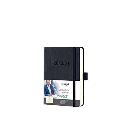 Image of SIGEL C2102 Academic Calendar 2017 2020, 18 Months, Approx. A6, hardcover, Black Conceptum