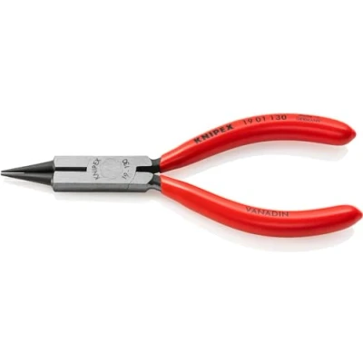 Image of Knipex Round Nose Pliers with cutting edge (Jewellers&#039; Pliers) black atramentized, plastic coated 130 mm 19 01