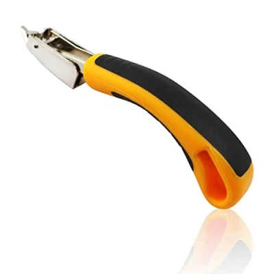 Image of Heavy Duty Staple Remover Upholstery Construction Office, Good Grip Stapler Remover, Puller, Removal Tool for Furniture, Wooden Case, Carton (Yellow)
