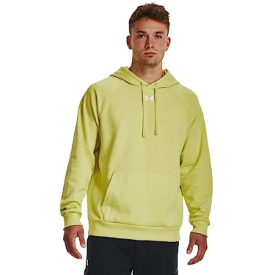 Image of Under Armour Mens Rival Fitted OTH Hoodie Yellow XL