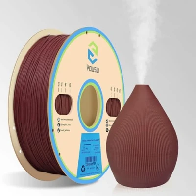 Image of YOUSU Dual Color Wood PLA Filament 1.75mm 1KG,Multicolor 3D Printer Filament,Wood Add More Than 20% Real Fibers,3D Printing Fits for Most FDM Printers,Dark Mahogany+Walnut