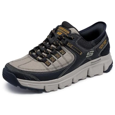 Image of Skechers Men&#039;s Summits at Trainers, Taupe Synthetic/Mesh/Black Trim, 13 UK