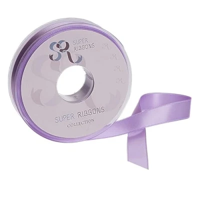 Image of SR SUPER RIBBONS®™ Full Reel 10mm Double Faced Satin Ribbon, 20 Metres on Lilac