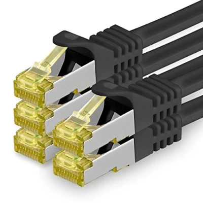 Image of 1aTTack.de 5 X 1 M Cat 7 Ethernet Cable High Speed Gigabit RJ45 LAN Patch Cord with 10Gbps 600Mhz/s SFTP PIMF LSZH Black