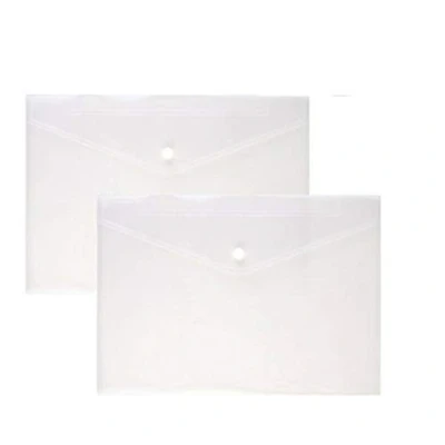 Image of TOYMYTOY Plastic A4 Document Folder Transparent Polypropylene File Popper Wallet with Snap Button 24PCS