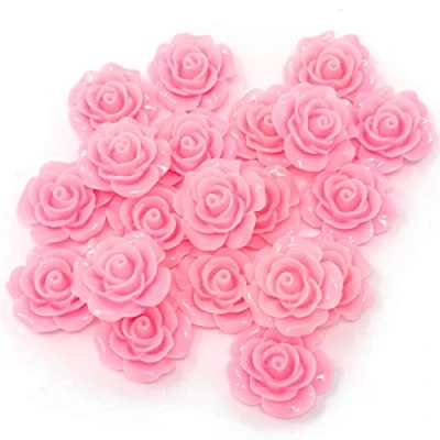 Image of Wedding Touches 20x Light Pink 20mm Resin Rose Shabby Chic Flatbacks Craft Cardmaking Embellishments