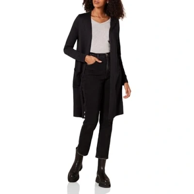 Image of Amazon Essentials Women&#039;s Lightweight Longer Length Cardigan Jumper (Available in Plus Size), Black, L