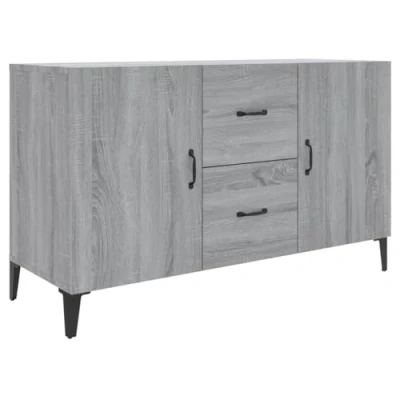 Image of vidaXL Sideboard Console Side Cabinet Home Organiser Storage Indoor Bedroom Rack Buffet Furniture Grey Sonoma Engineered Wood