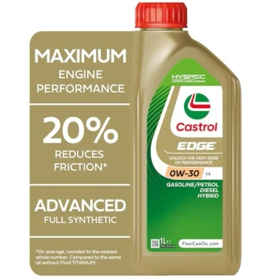 Image of Castrol Edge 0W 30 LL Longlife Engine Oil, 1L, Gold