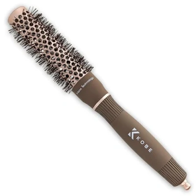 Image of Kobe Professional Heat Retaining Ceramic &amp; Ionic Round Hair Brush For Blow Drying With Nanotechnology 25mm Barrel Dry Brush,Curling Styling, Straightening Detangling