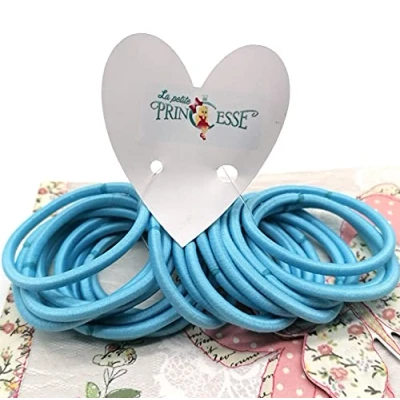 Image of Set of 36 Thick 4 mm Elastic Hair Ties, School Uniform Bands Ponytail Holders Bobbles for Women Girls Ties (Sky Blue)