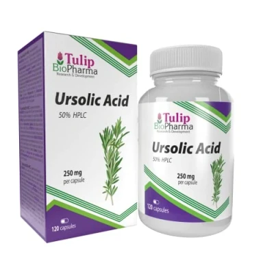 Image of Ursolic Acid 250mg 120 Capsules, Certificate of Analysis by AGROLAB Germany, High Strength, No Fillers or Bulkers, Gluten, GMO Free
