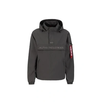 Image of Alpha Industries Men&#039;s Embroidery Logo Anorak, Greyblack, XL