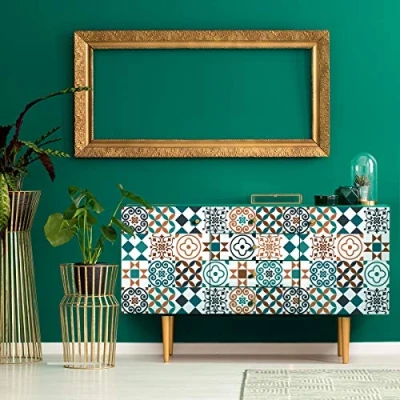 Image of Ambiance Sticker Self Adhesive Furniture and Tables Tile Stickers for Kitchen Living Room Decoration Ayrton Pack of 60 15 x cm