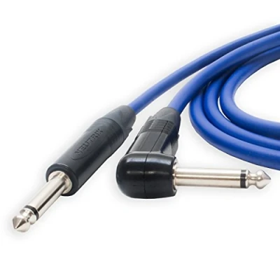 Image of Van Damme Guitar Effects Pedal Patch Leads. Neutrik NP2RX BAG 1/4 inch Mono Cable (3m, Blue)