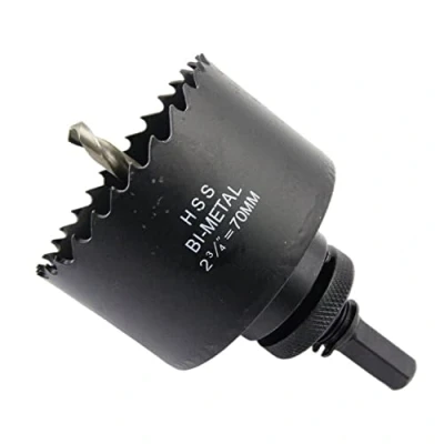 Image of 2.7inch Hole Saw 70mm LAIWEI with Heavy Duty Mandrel, HSS Cutter for Metal Pipe,Wood,Sheet Metal,etc. 2 locking pins make the tool stronger and drilling easier(2 3/4&quot;70mm)