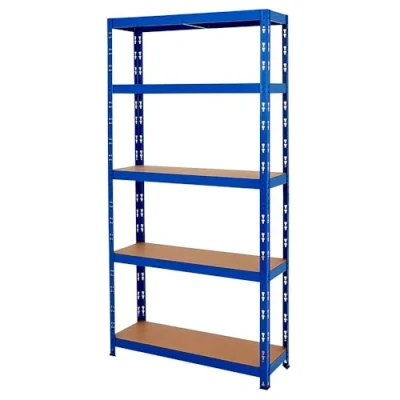 Image of TAHA 1.8M 5 TIER RACK GARAGE SHELVING RACKING METAL HEAVY DUTY STORAGE BLUE