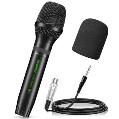 Image of Aokeo Dynamic Karaoke Microphones, A350 Microphone for Singing with Foam Cover and 16.4ft XLR Cable.Handheld Mic Compatible Speaker,Machine, Amp,Mixer Speech,Wedding Vocal Concert