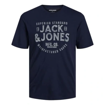 Image of JACK &amp; JONES Men&#039;s Jjjeans Tee Ss O Neck T Shirt, Blazer Navy, S