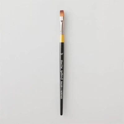 Image of Daler Rowney System3 Acrylic Brush, Synthetic Hair, Short Handle, Flat, 1/4in