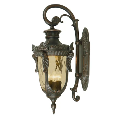 Image of Philadelphia 3 Light Outdoor Large Wall Lantern Old Bronze IP44, E14