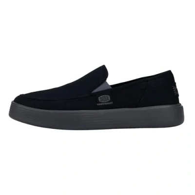 Image of HEYDUDE Men&#039;s Sunapee M Canvas Slip On Shoes, Black/Charcoal, 11 UK