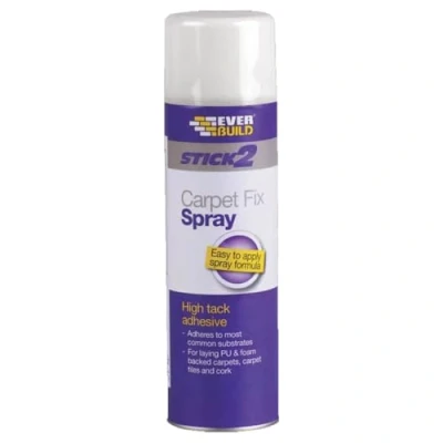 Image of Everbuild Stick2 Carpet Fix Spray Adhesive High Tack Foaming Formula 500ml