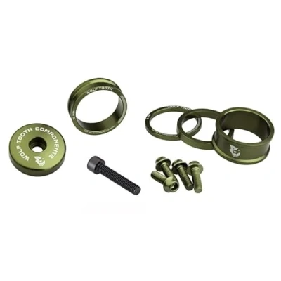 Image of Wolf Tooth Anodized Bling Kit Olive Bike Accessories Custom Parts Precision Engineered