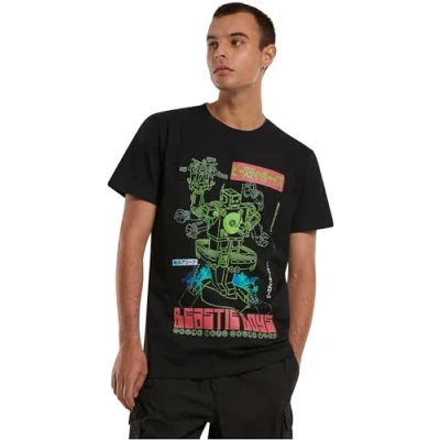 Image of Mister Tee Beastie BOYS Robot Print Tshirt, Men&#039;s, Size: Large, Black