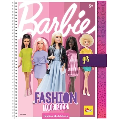 Image of Lisciani BARBIE Fashion Look Book Studio Sketchbook Models to dress up Creative game Colouring pens and pencils For girls from 5 years