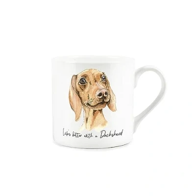 Image of Dachshund Sausage Dog Gift Mug White Bone China Coffee/Tea Present by Rhiannon Chauncey